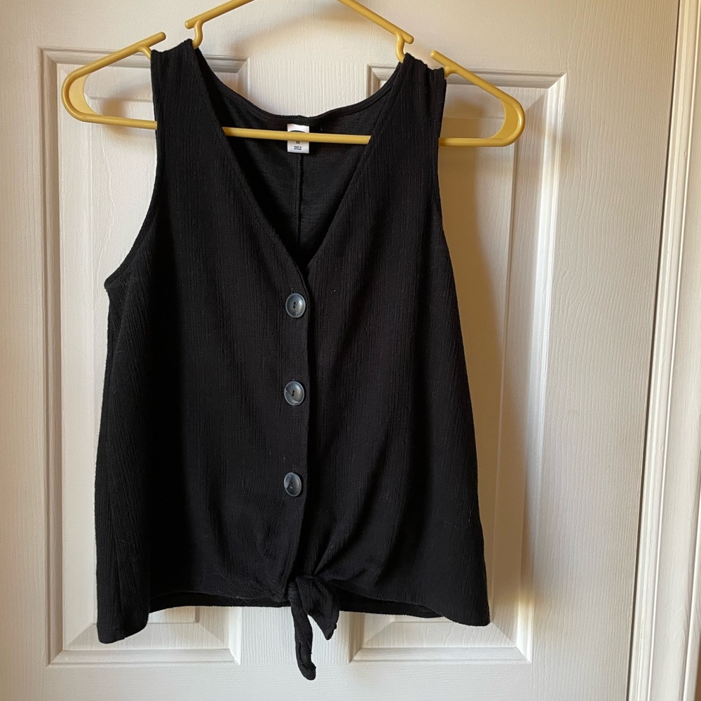 Old Navy Front Tie Button Down Tank